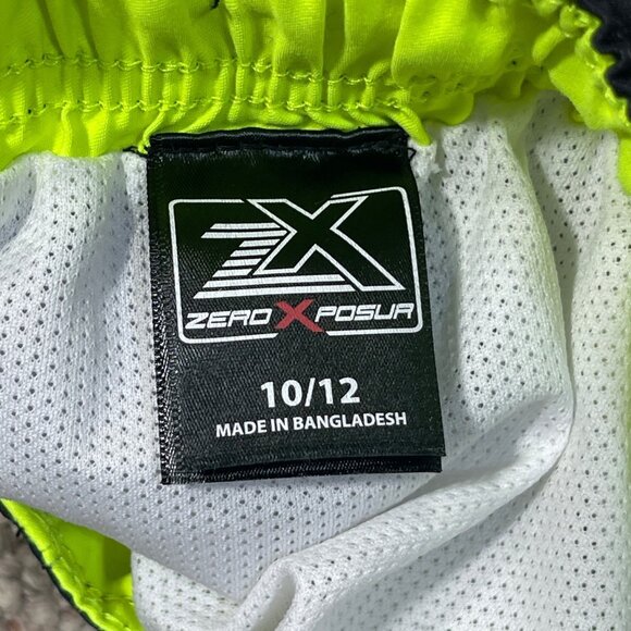 2 Pair ZeroXPosur Boy's Swim Trunks Board Short Size 10/12 Flame Neon - Picture 9 of 11